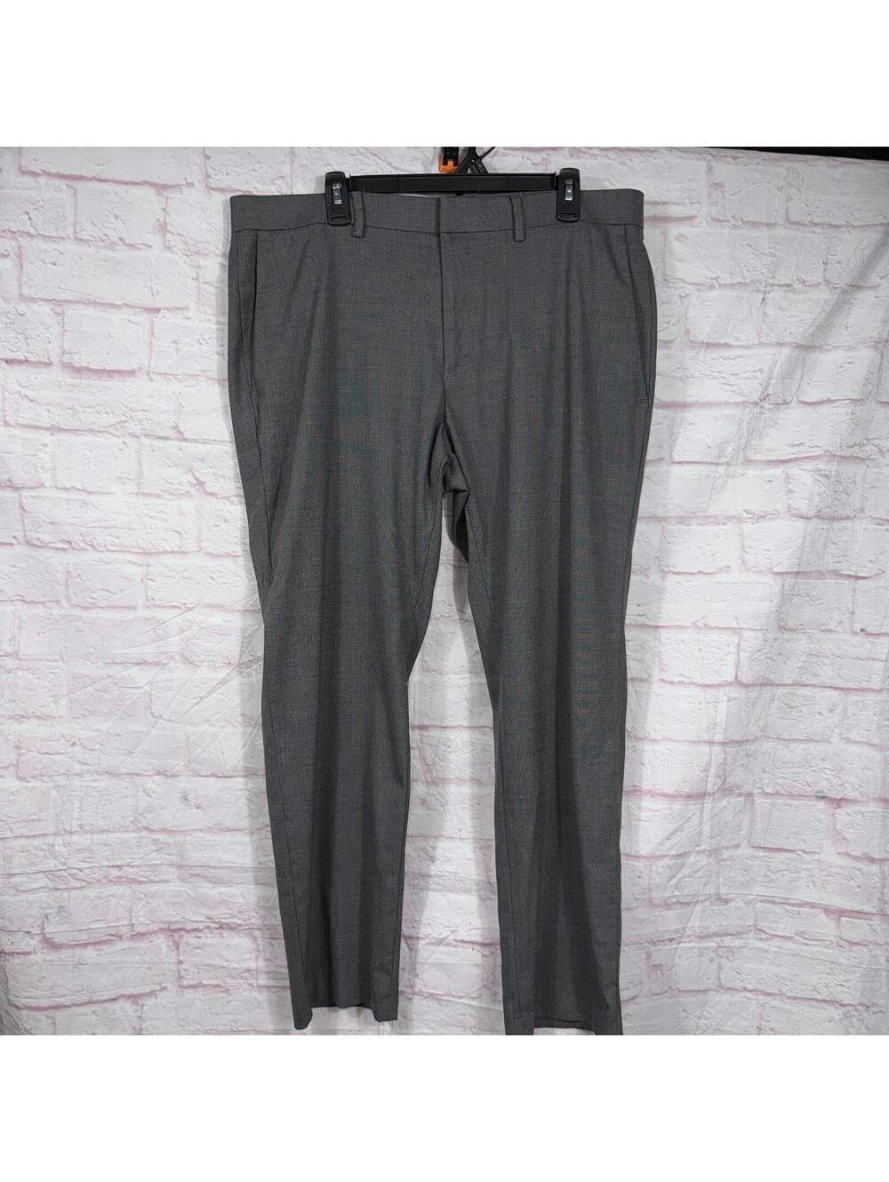 Kenneth Cole Reaction Gray Dress Pants Mens 38x30 Stretch Flat Front Slacks